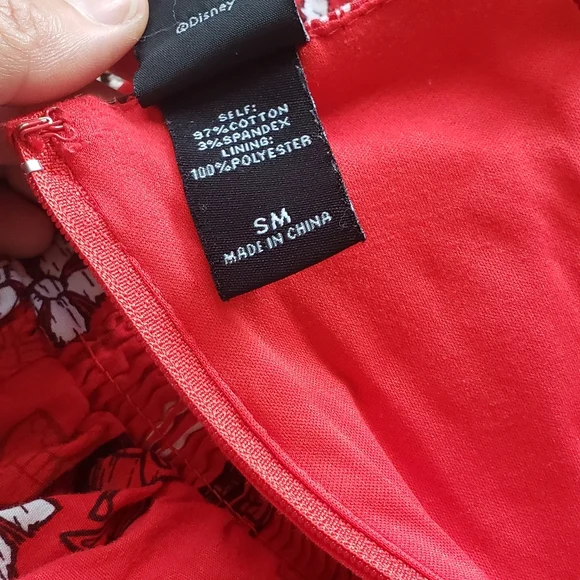 Disney Lilo And Stitch Red Mini Dress Tropical Hawaiian Keyhole Peakaboo Bodice - Picture 6 of 8